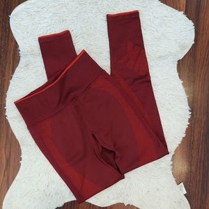 PINK Victoria's Secret High Rise Active Leggings Red Seamless